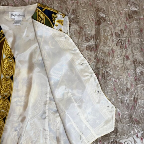 RARE Burberry Vintage Silk Vest  Incredibly Sun Celestial Print Sz 10 - Picture 14 of 16